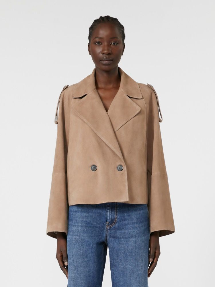 WEEKEND MAX MARA Women's Short Suede Trench Jacket