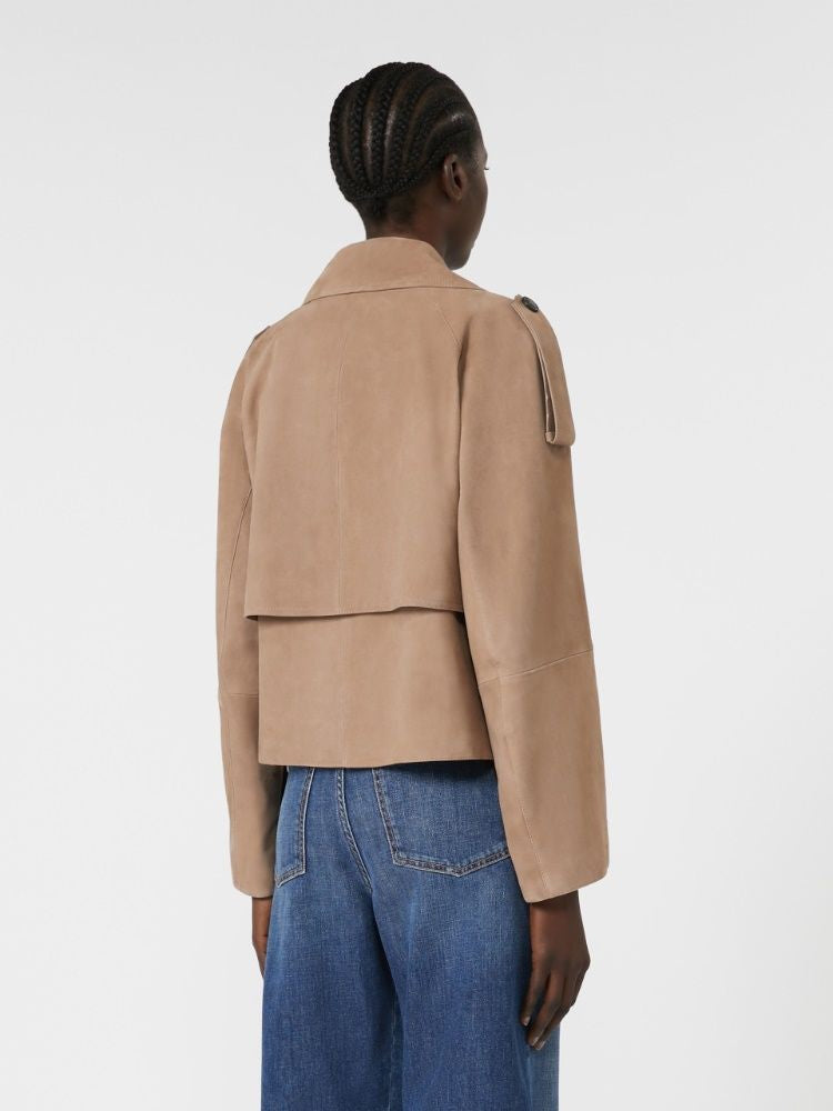 WEEKEND MAX MARA Women's Short Suede Trench Jacket