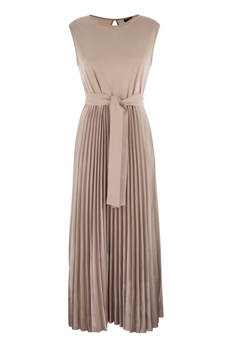 WEEKEND MAX MARA Sleeveless Long Dress with Flared Satin Skirt
