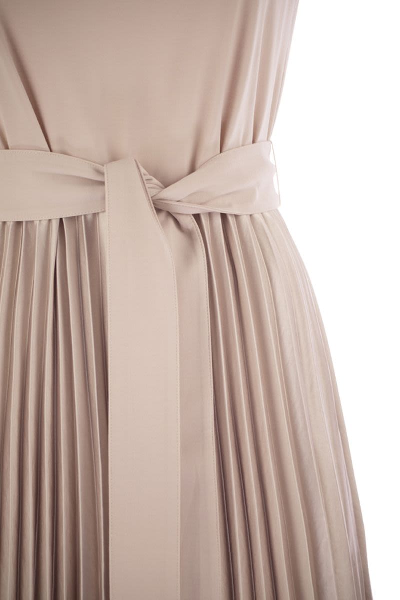 WEEKEND MAX MARA Sleeveless Long Dress with Flared Satin Skirt