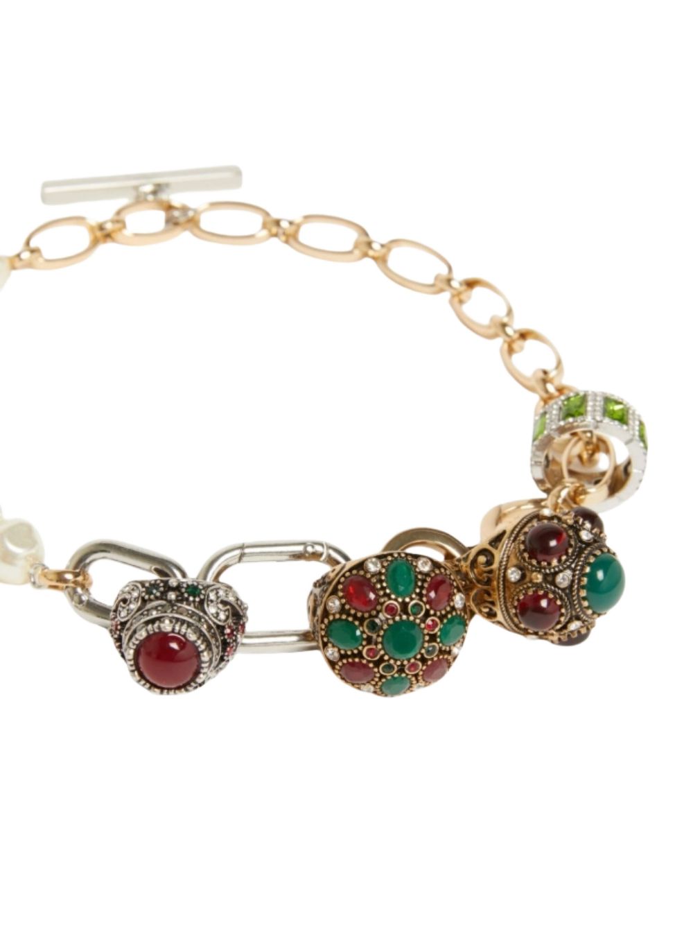 WEEKEND MAX MARA Dida Gold Plated Necklace with Beads and Rings