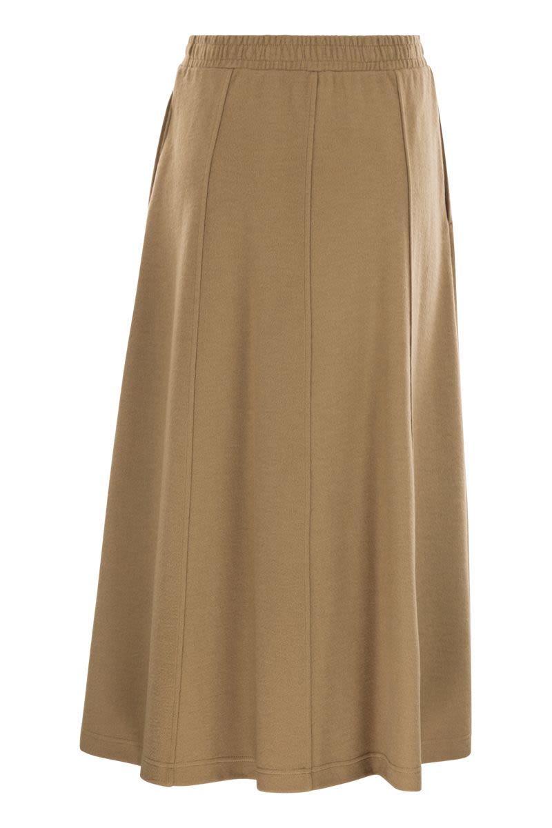 WEEKEND MAX MARA Draped Midi Skirt with Elastic Waist and Pockets