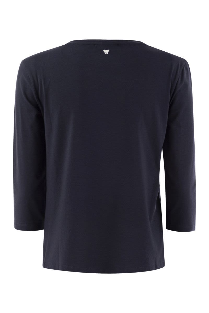 WEEKEND MAX MARA Fashionable Boat Neck T-Shirt with 3/4 Sleeves