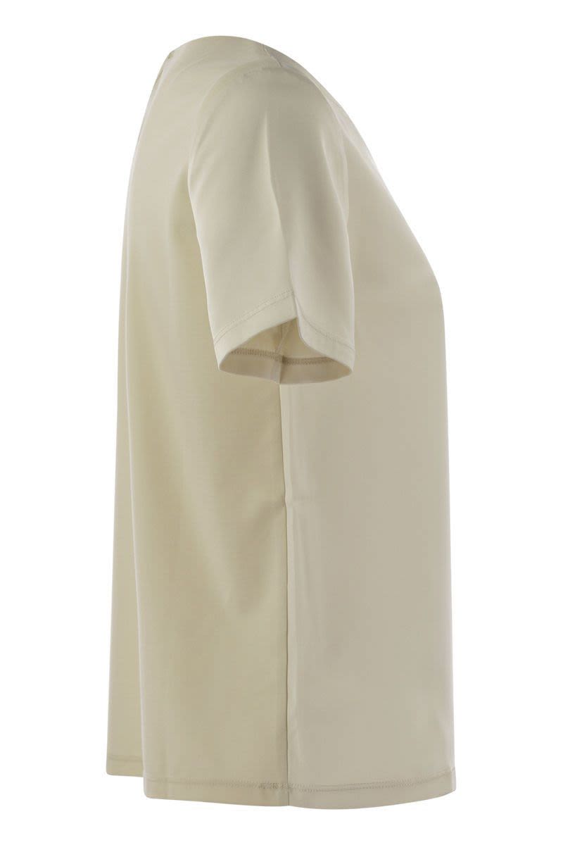 WEEKEND MAX MARA Satin Crew-Neck T-Shirt with Back Detail