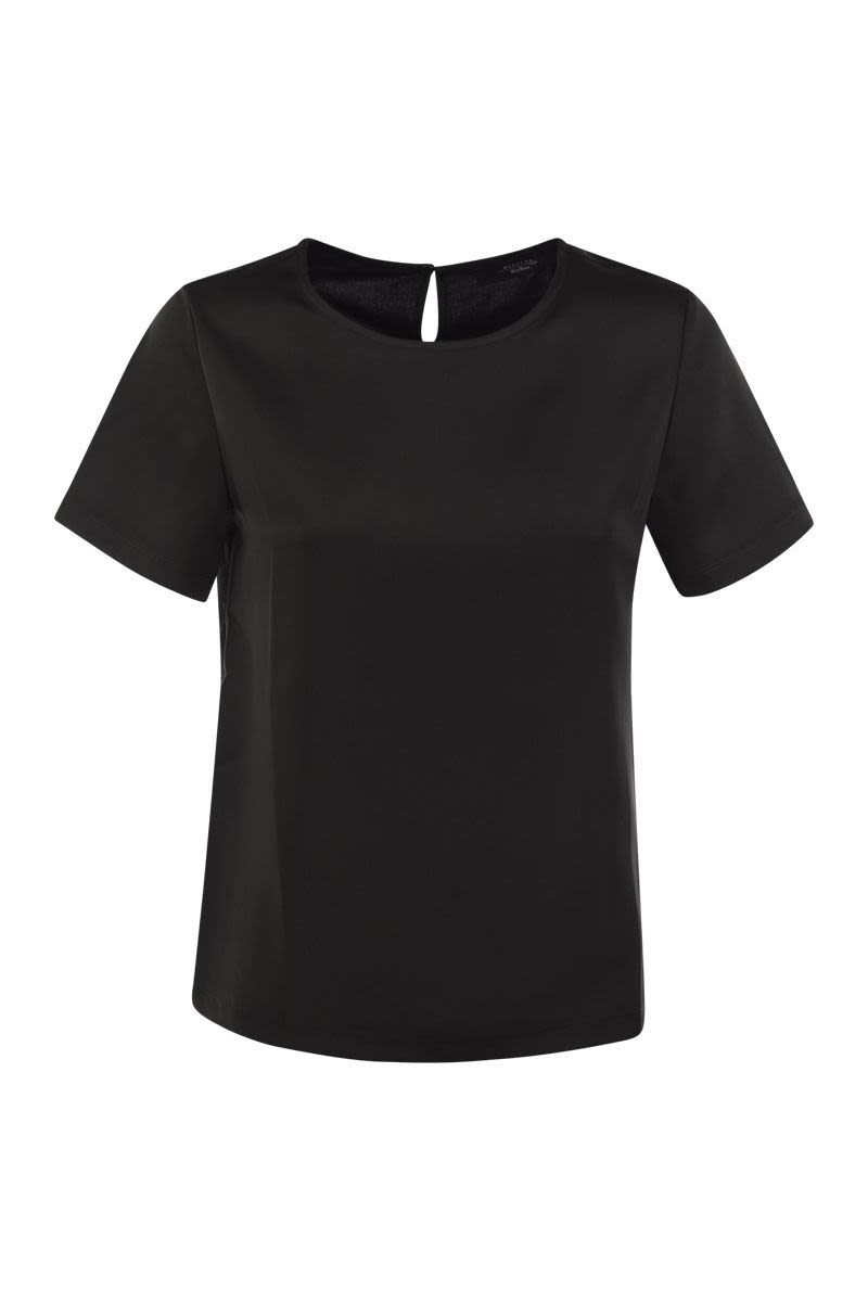 WEEKEND MAX MARA Satin & T-Shirt Hybrid Crew-Neck Top