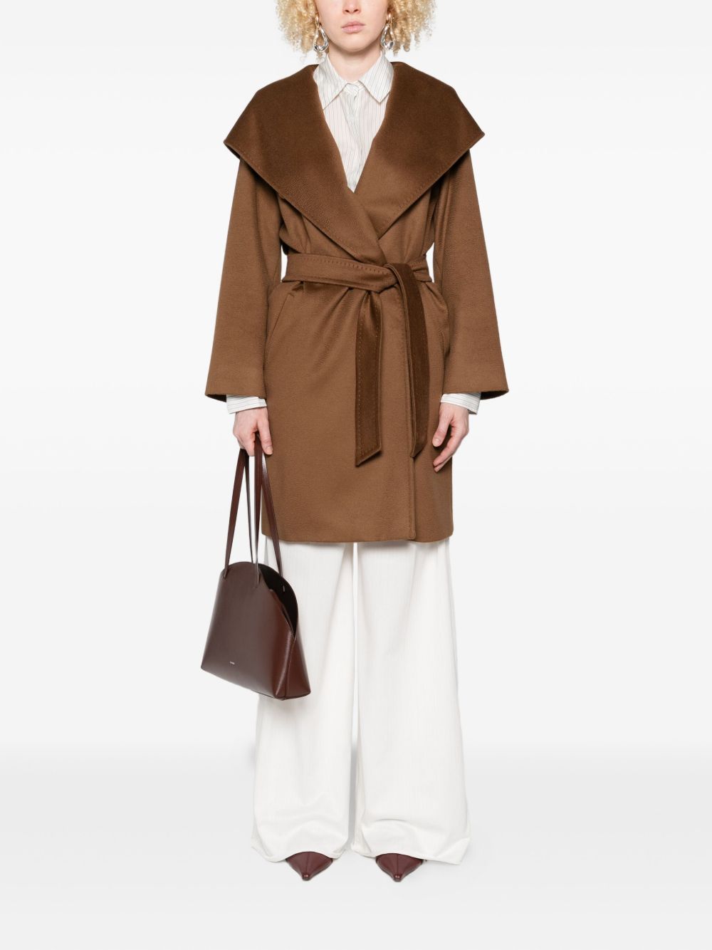 MAX MARA STUDIO Long Sleeve Tailored Jacket with Belt - Size 40