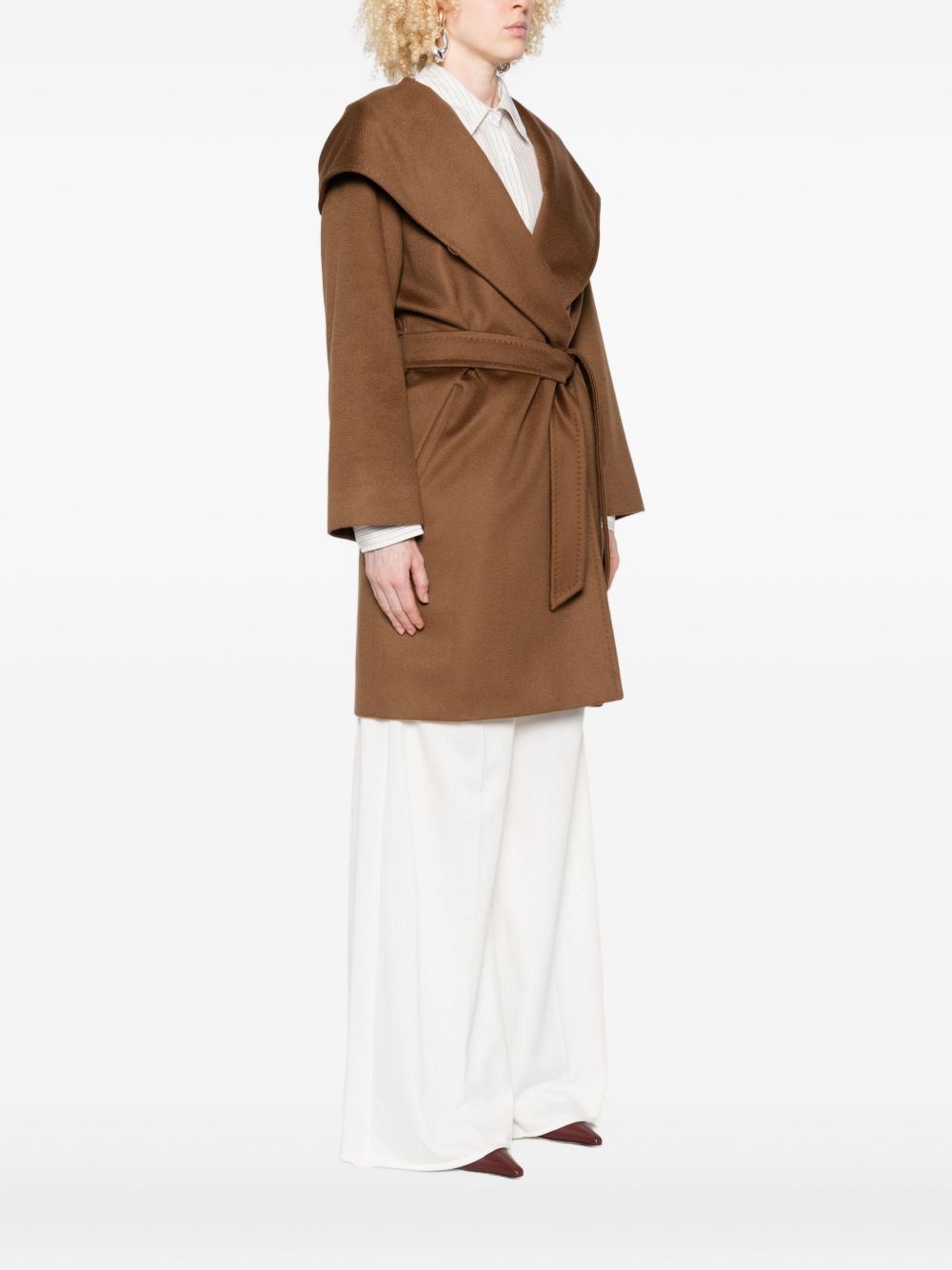 MAX MARA STUDIO Long Sleeve Tailored Jacket with Belt - Size 40