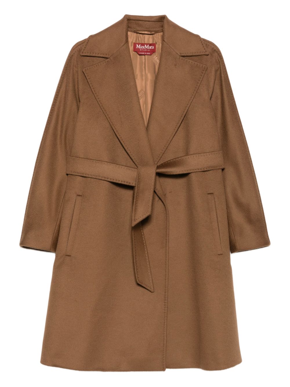 MAX MARA STUDIO Pure Wool Drap Jacket with Flared Design and Kimono Sleeves