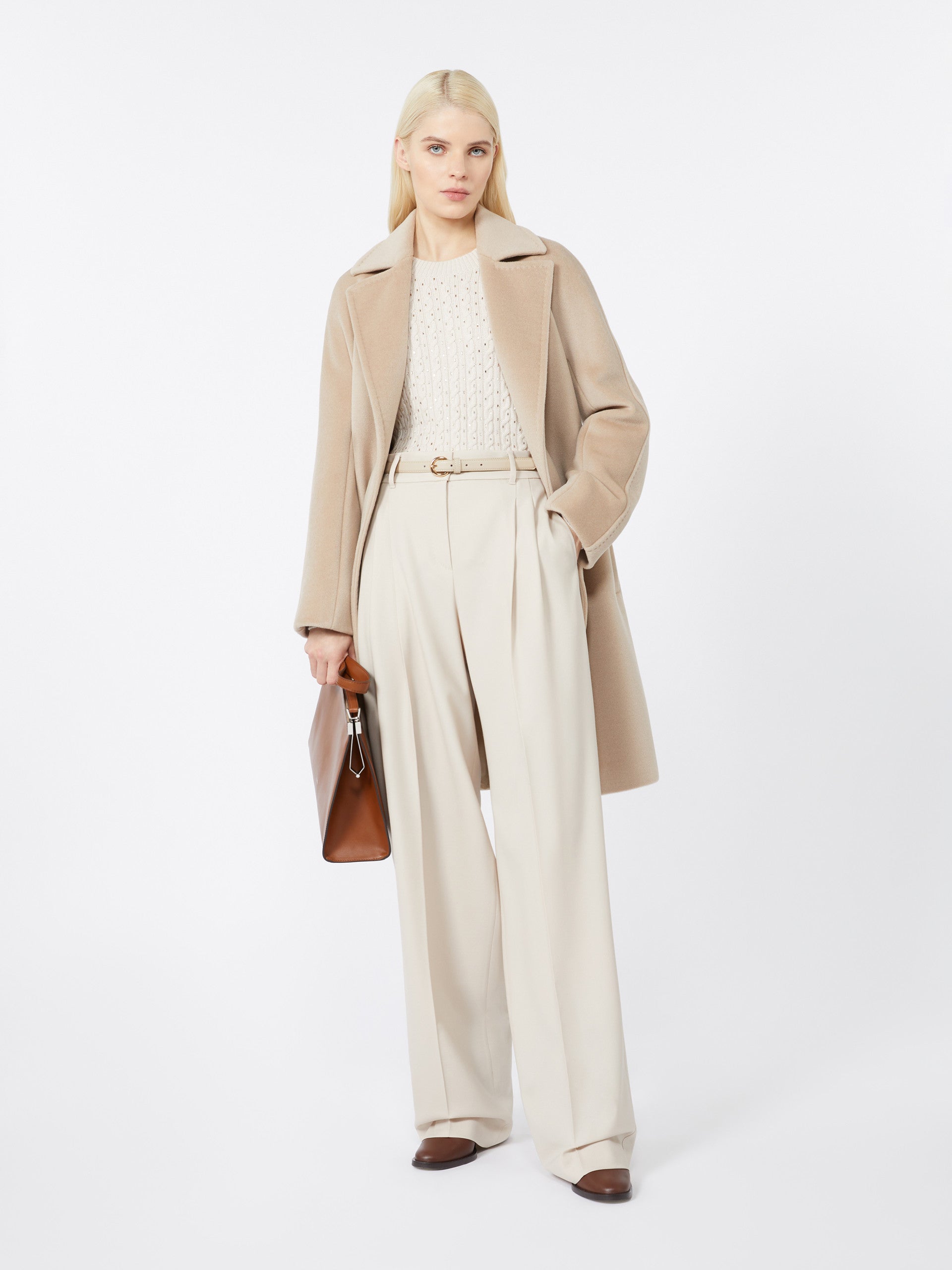MAX MARA Wool Beaver Midi Dressing Gown Jacket