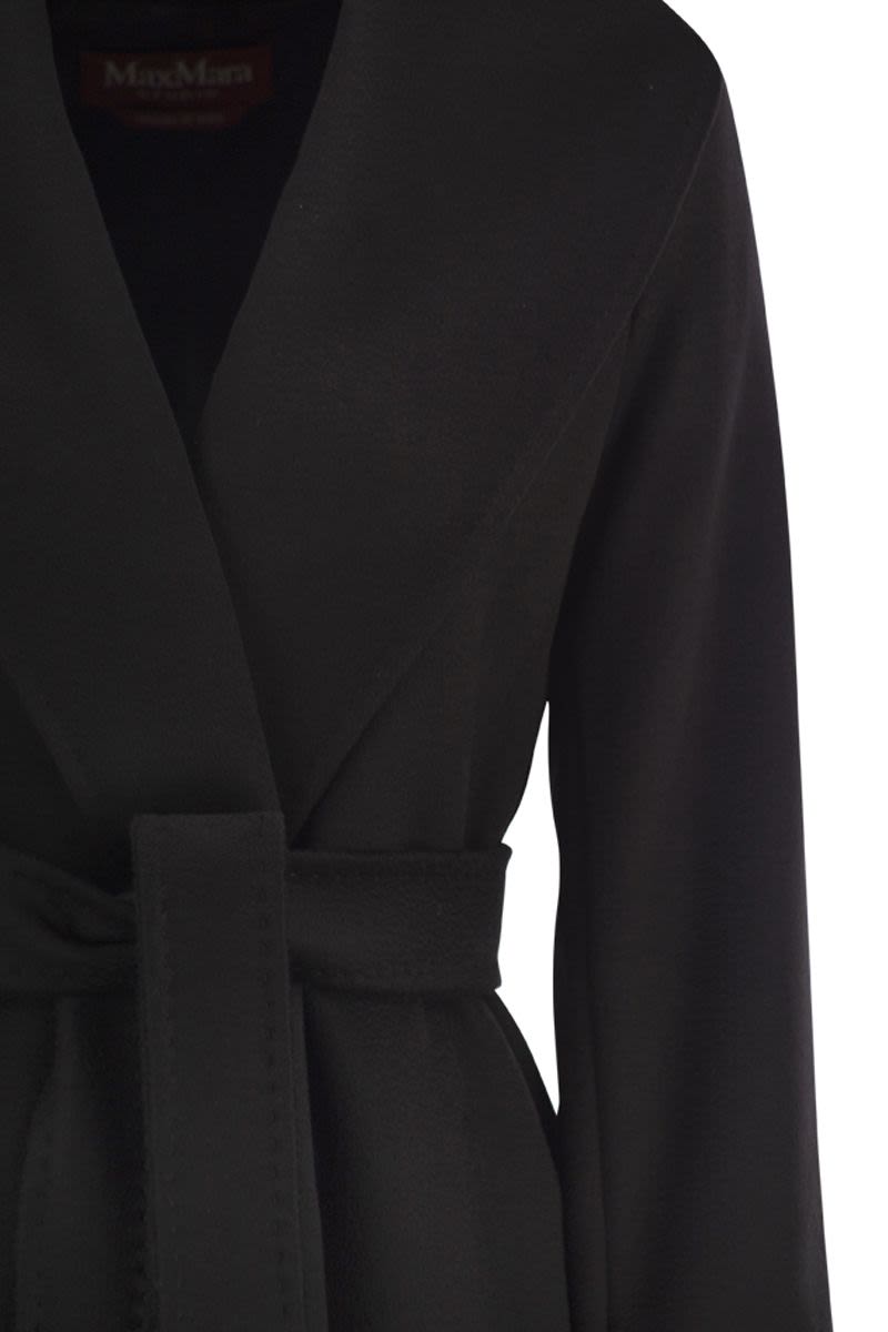 MAX MARA Wool Drap Long Dressing Gown Jacket with Scarf Collar