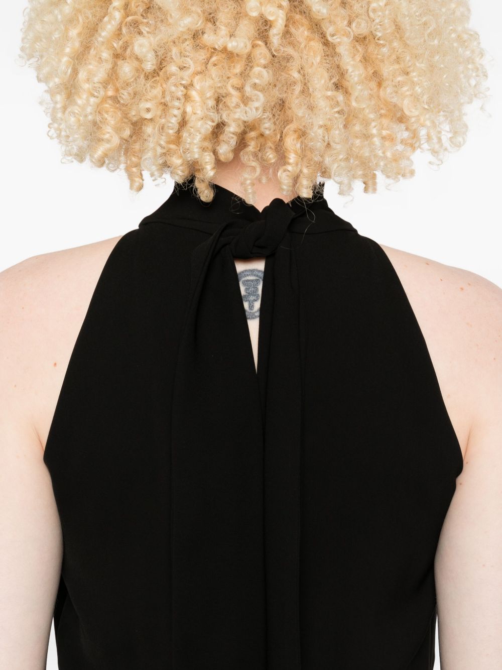 MAX MARA STUDIO Halterneck Mini Dress with Bow-Tie Sash - Size 40