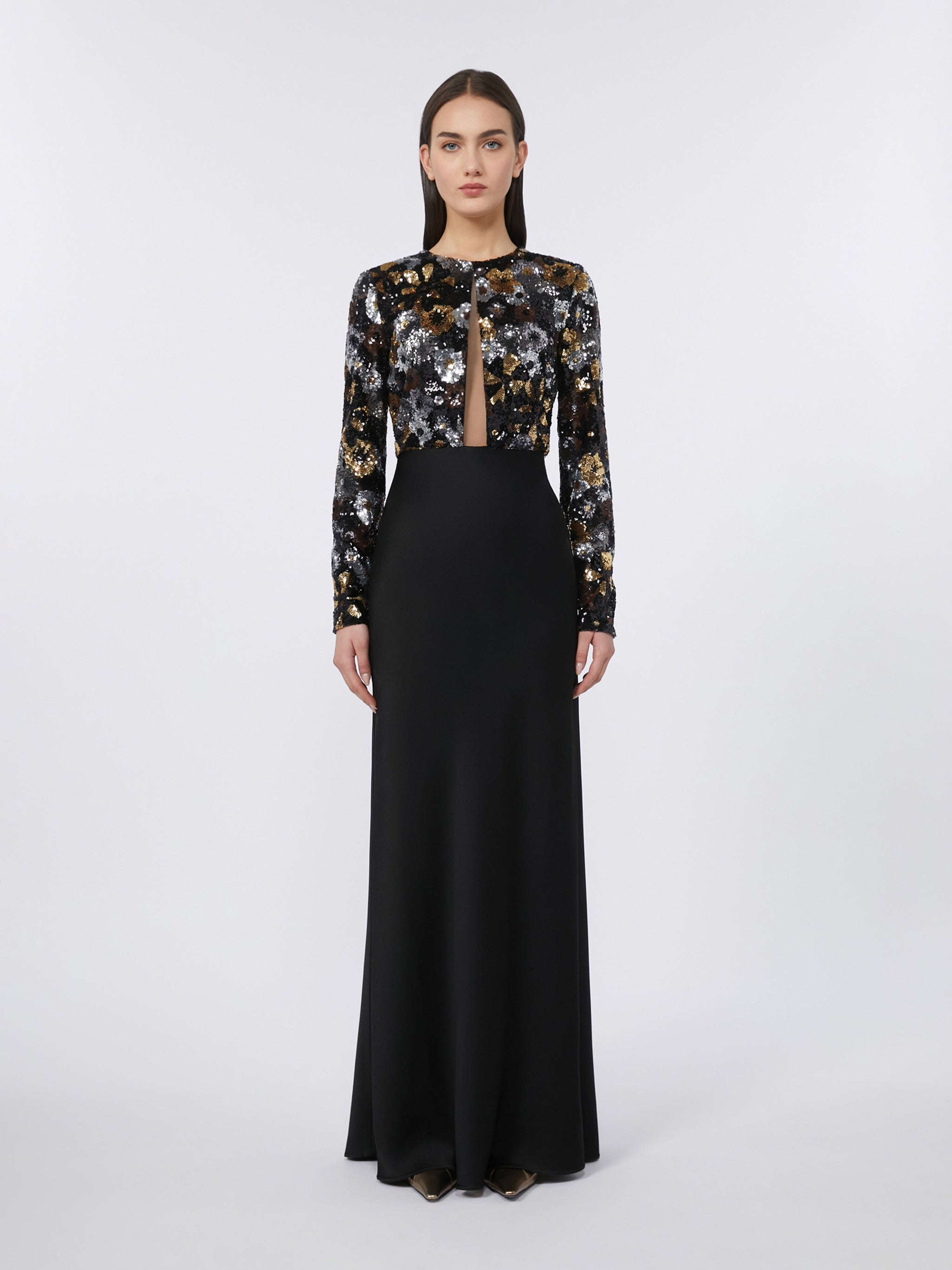 MAX MARA STUDIO Elegant Sheath Dress with Tulle Inserts - Size 40