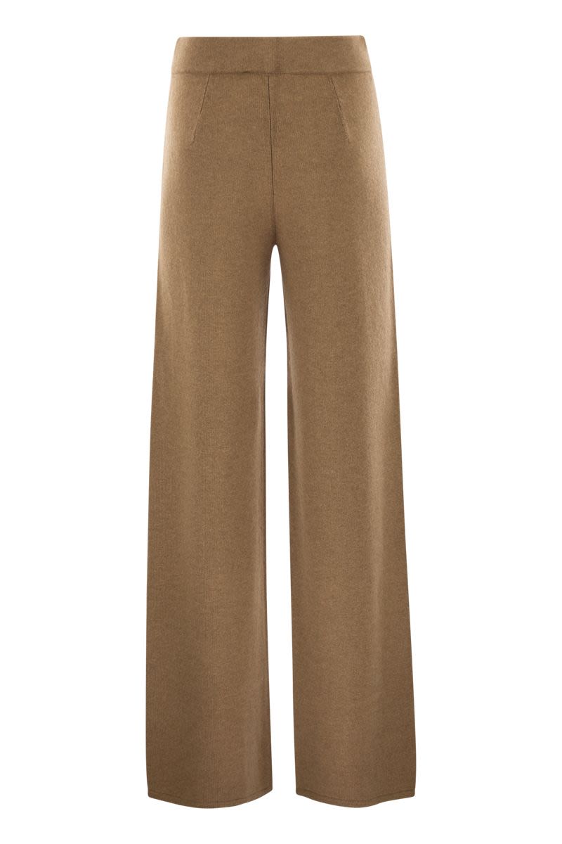 MAX MARA Wide Leg Wool and Cashmere Trousers