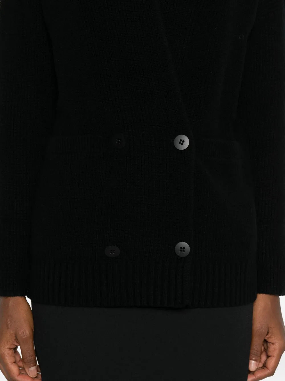 MAX MARA STUDIO Women's V-Neck Wool and Cashmere Cardigan with Button Closure
