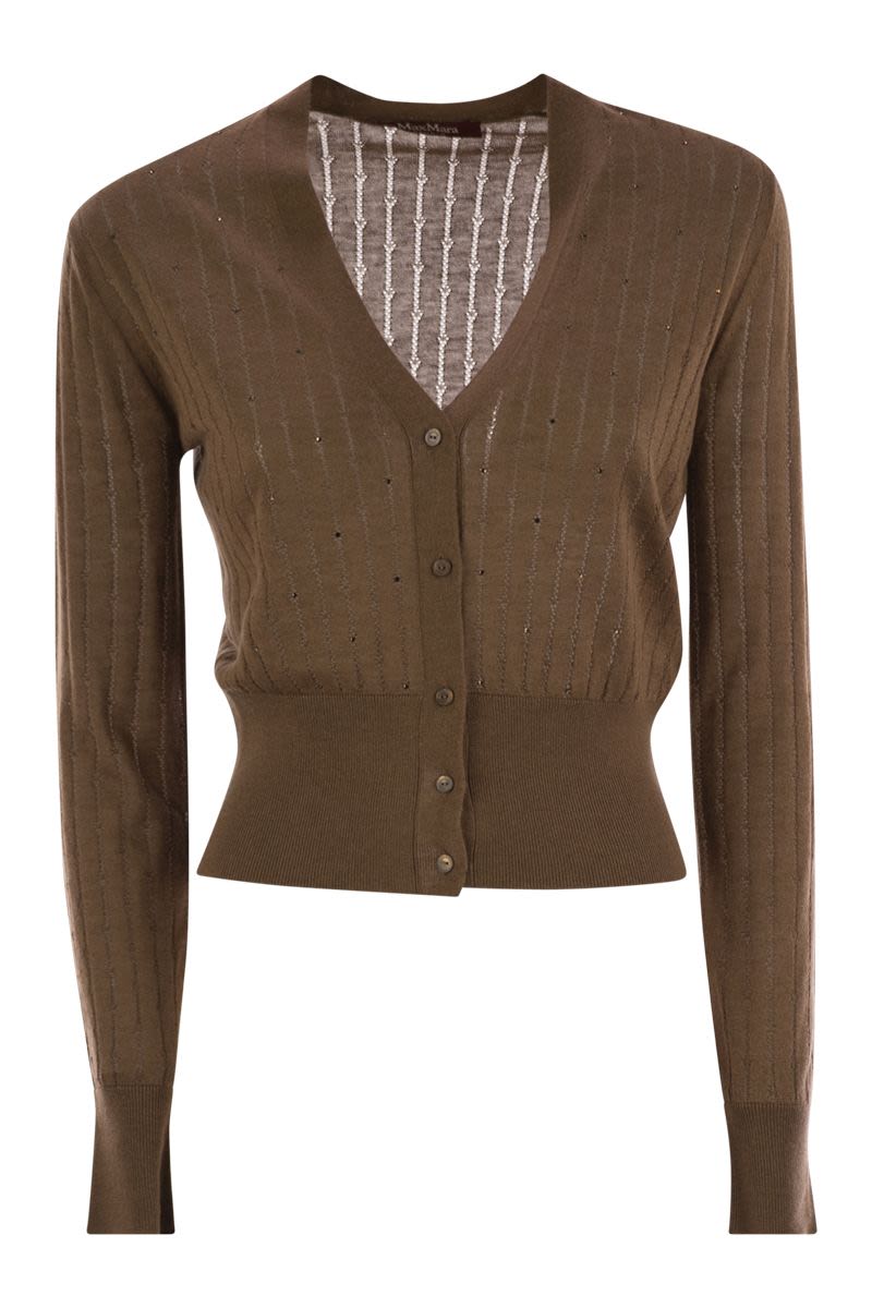 MAX MARA STUDIO V-Neck Button-Up Cardigan - Size S