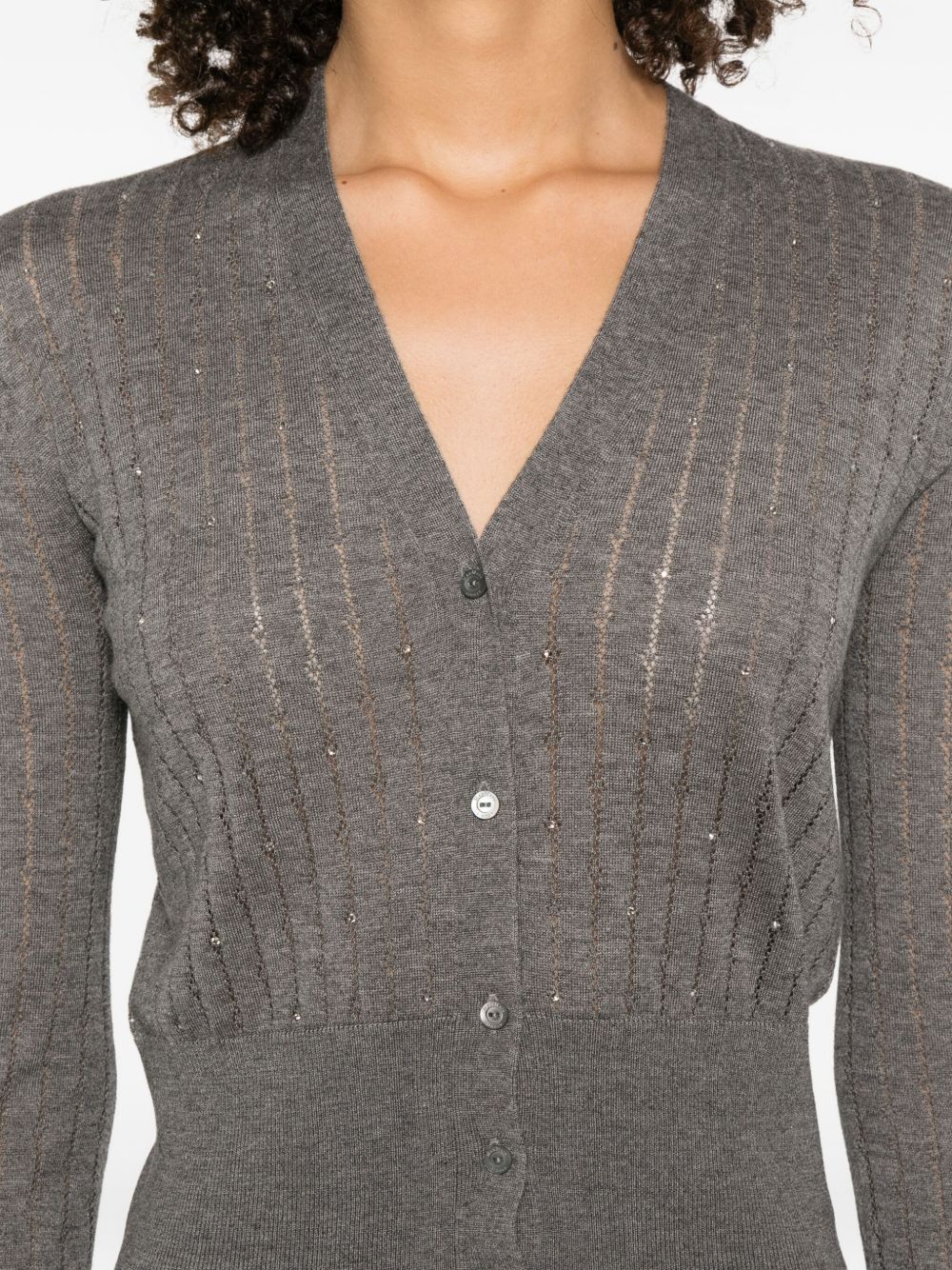 MAX MARA STUDIO V-Neck Front Button Cardigan - Size S
