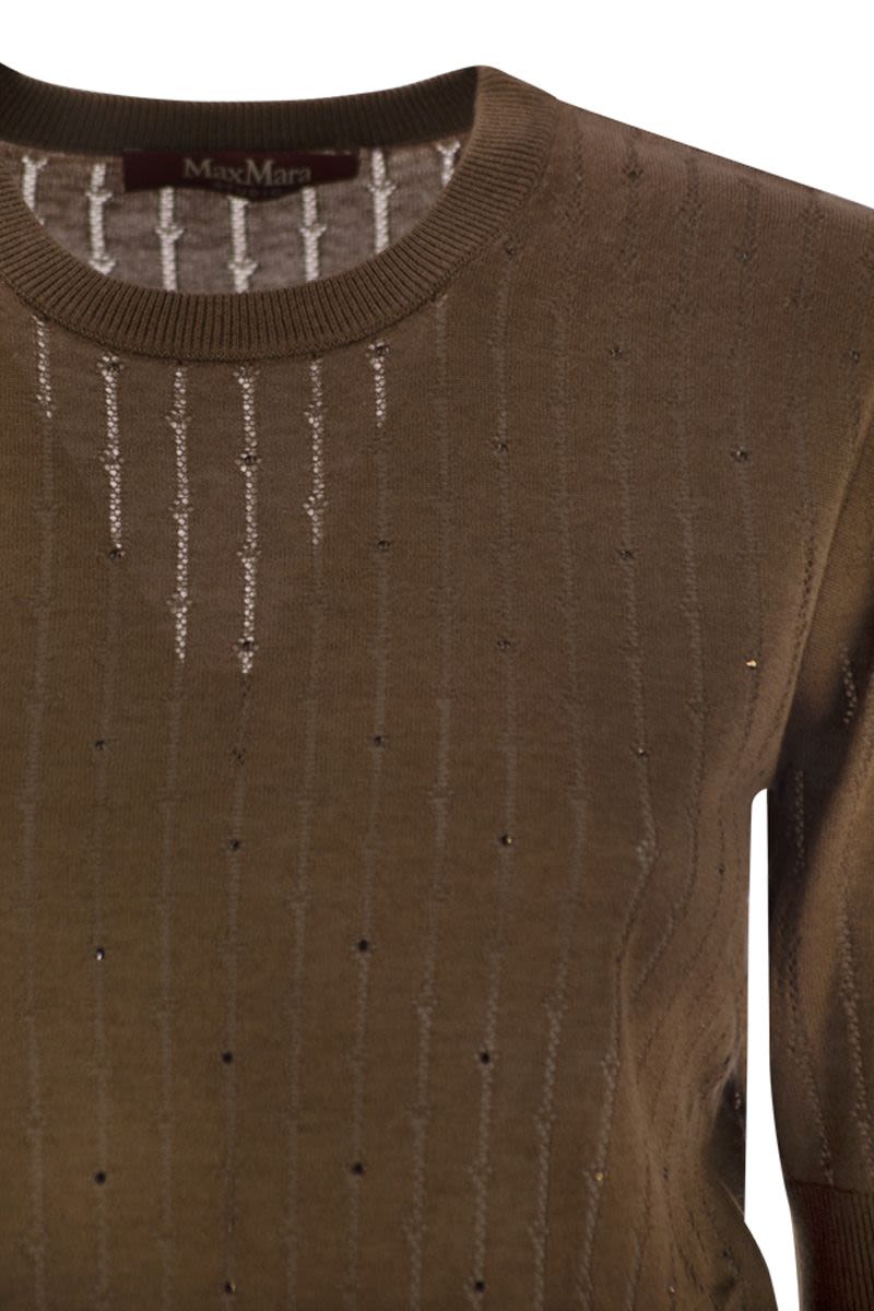 MAX MARA Women’s Wool and Silk Sweater with Sequins - Tight Fit