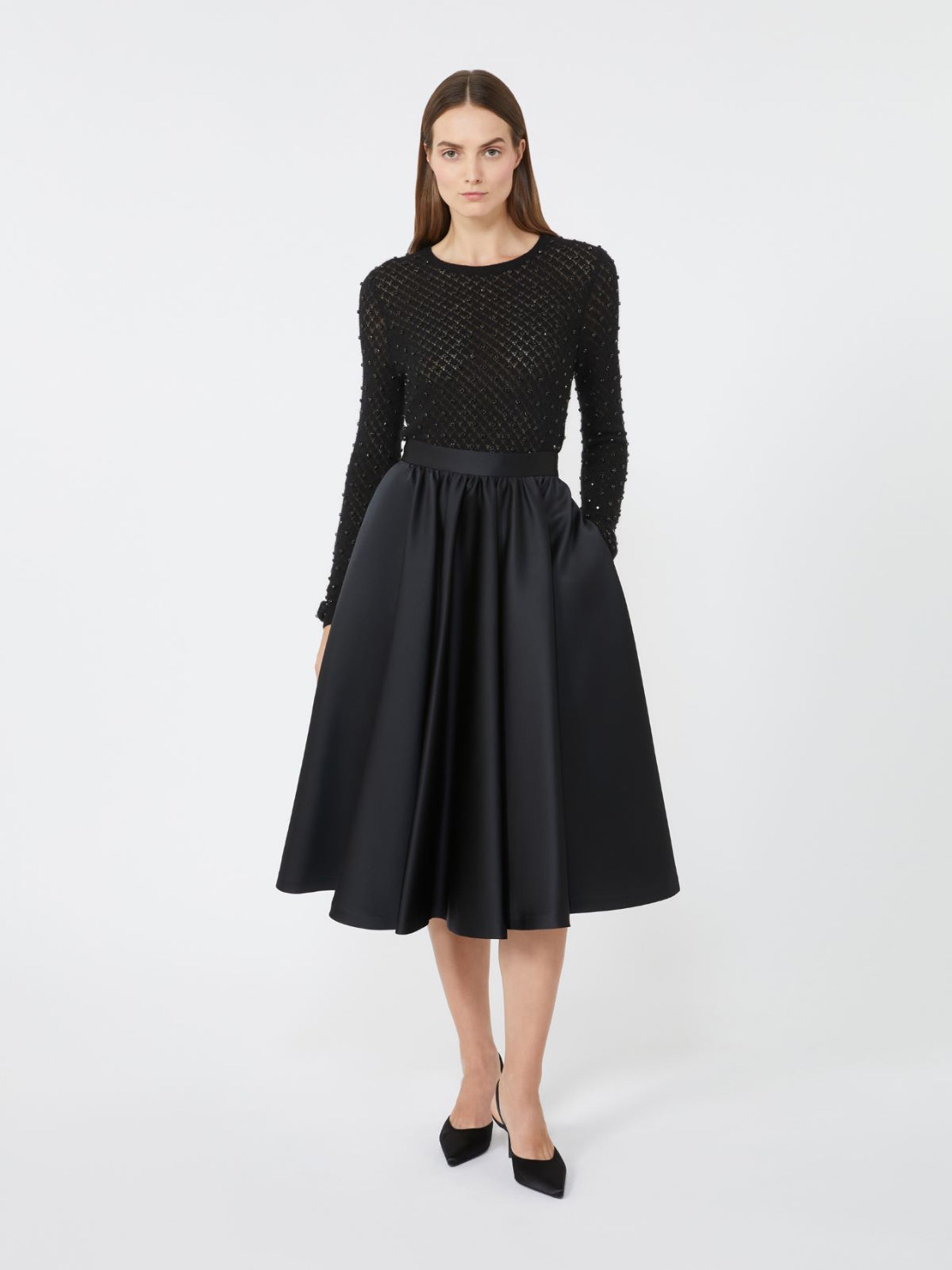 MAX MARA STUDIO Embellished Wool and Mohair Blend Sweater - Size M