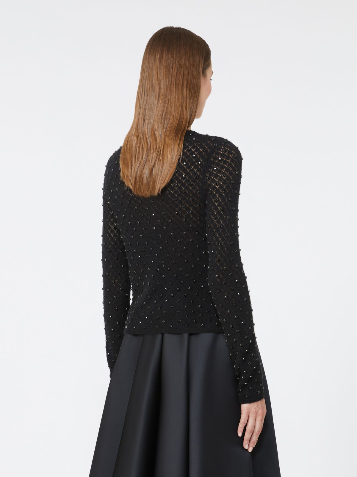 MAX MARA STUDIO Embellished Wool and Mohair Blend Sweater - Size M