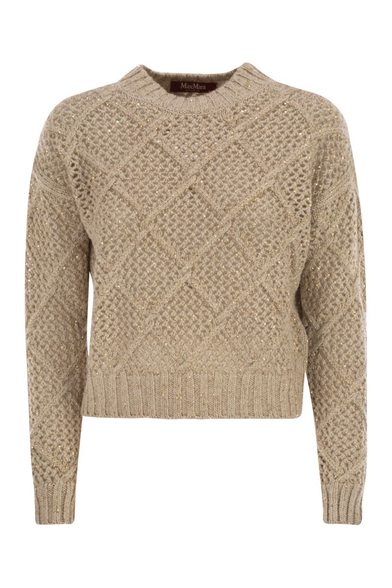 MAX MARA Boxy Cashmere Blend Jumper with Sequins