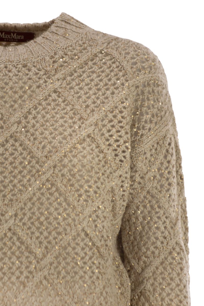 MAX MARA Boxy Cashmere Blend Jumper with Sequins