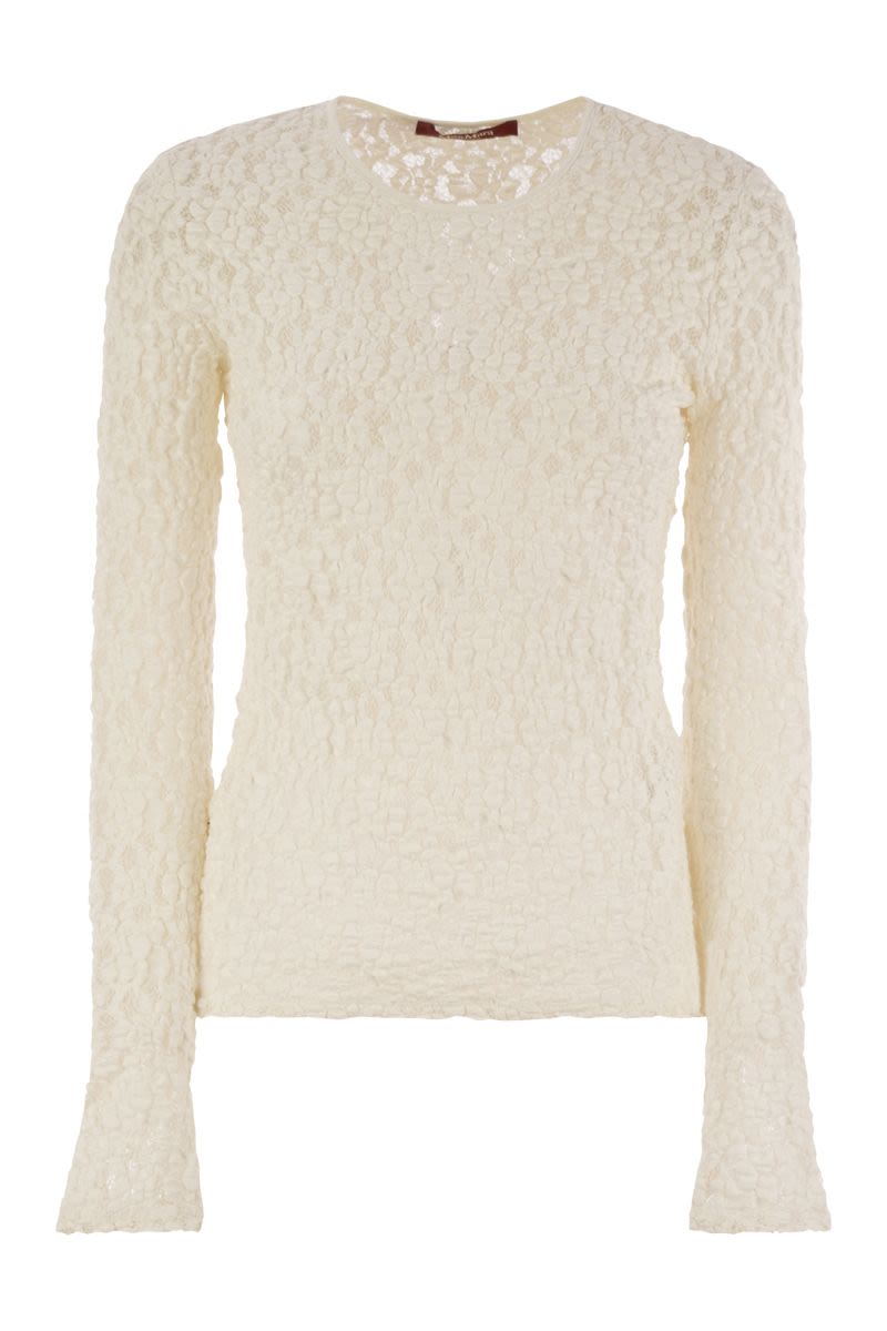 MAX MARA Tight-Fitting Cloqué Lace T-Shirt