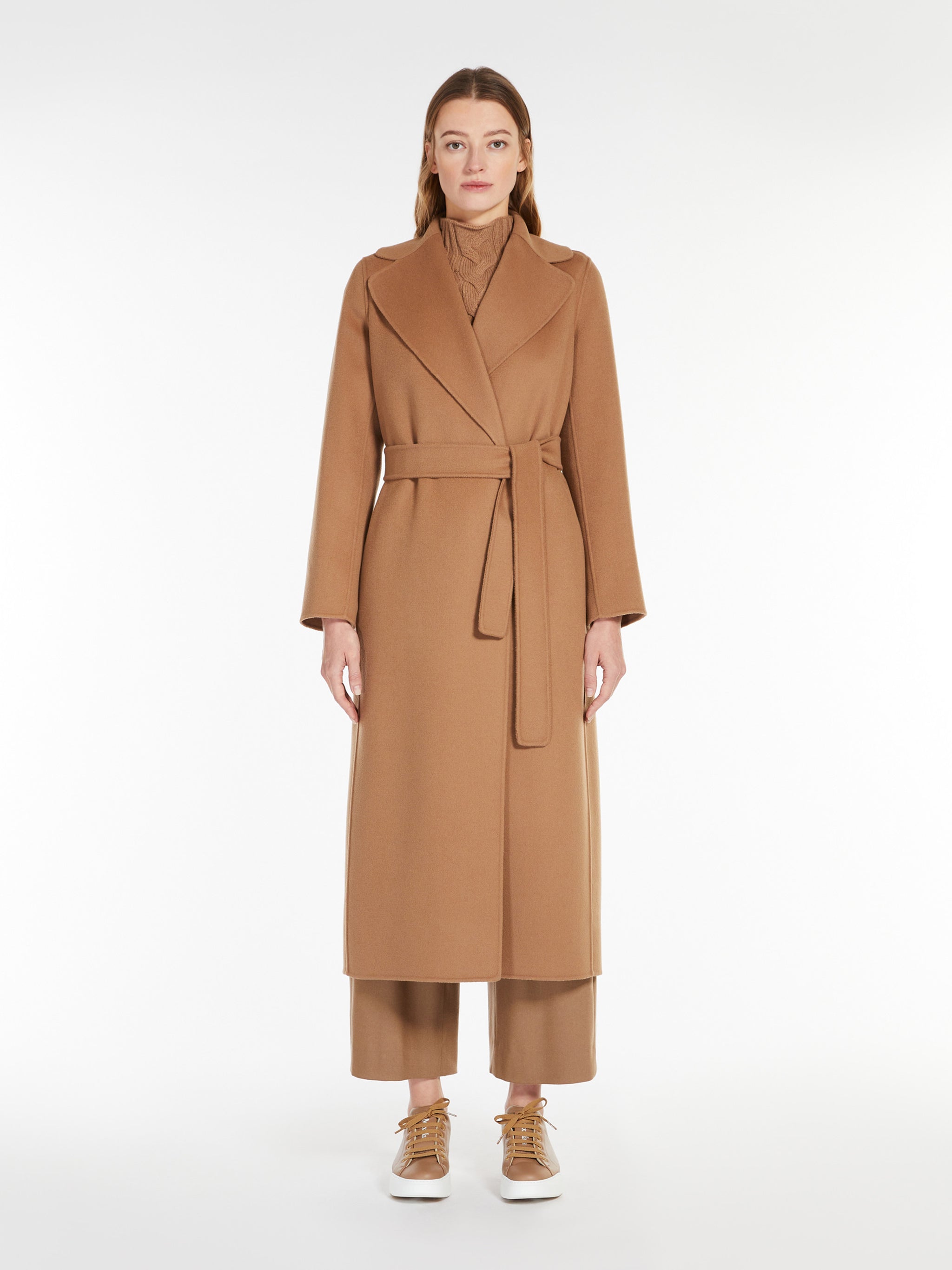 S MAX MARA Long Pure Wool Dressing Gown Jacket