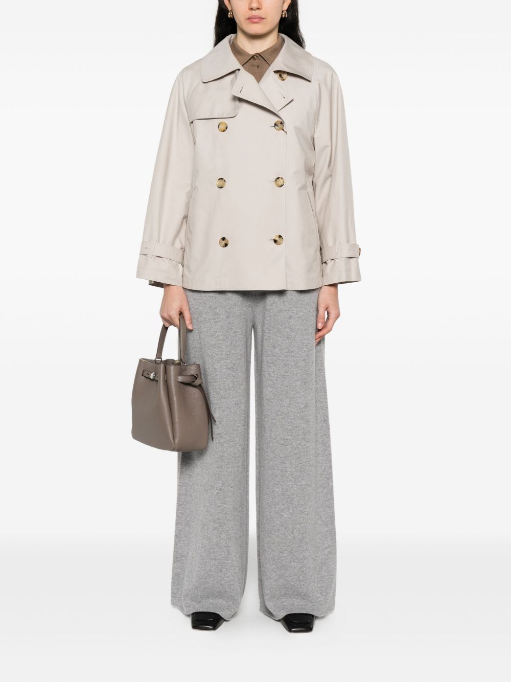 MAX MARA Water-Repellent Cotton Twill Trench Jacket - Size 38