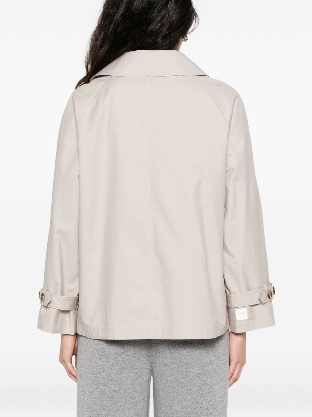 MAX MARA Water-Repellent Cotton Twill Trench Jacket - Size 38