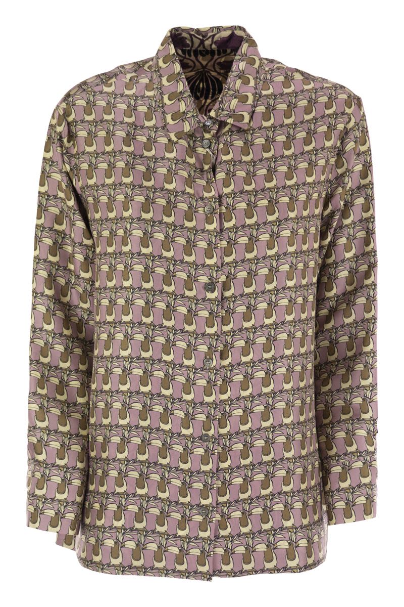 S MAX MARA Reversible Printed Silk Shirt - Women’s Oversized Style