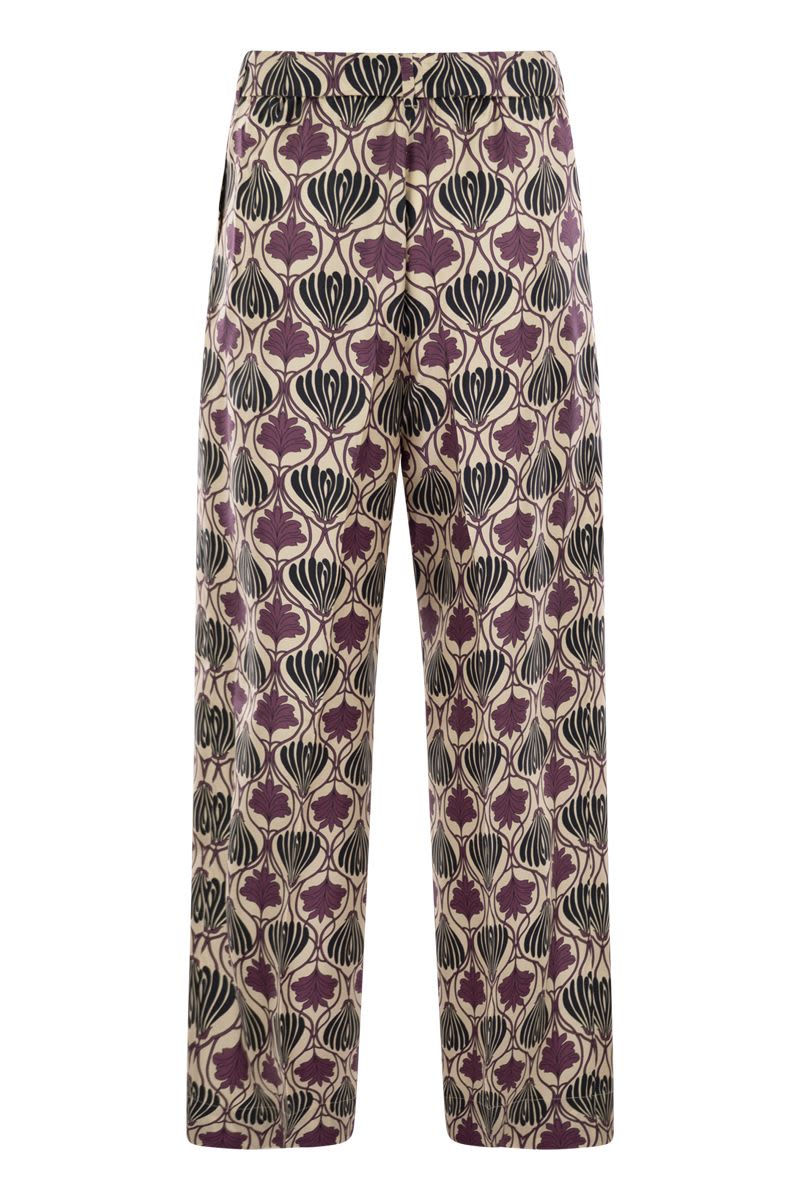 S MAX MARA Fluid Silk Trousers with Cropped Cut for Women