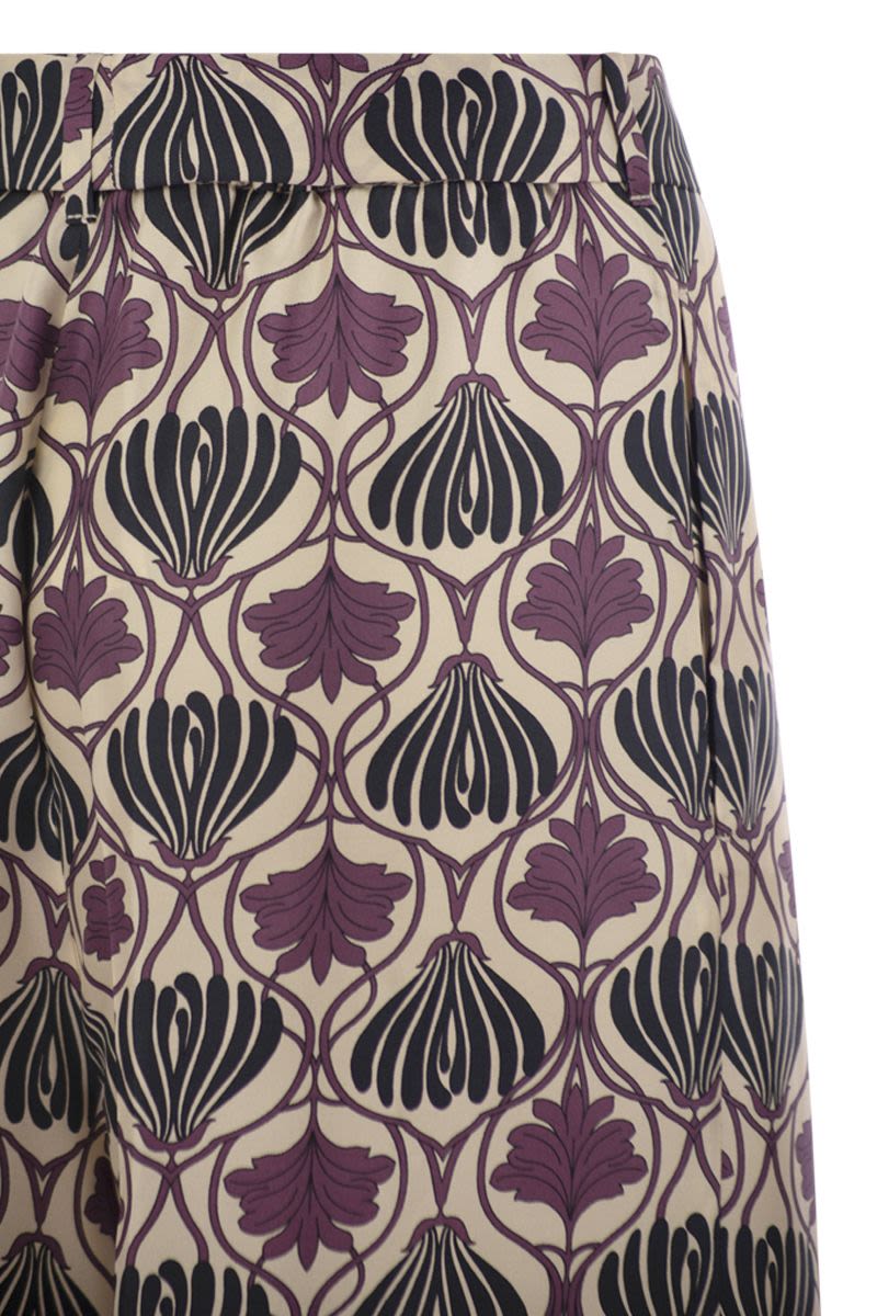 S MAX MARA Fluid Silk Trousers with Cropped Cut for Women