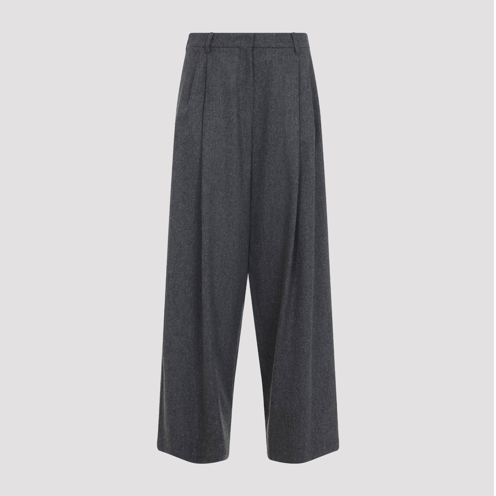 MAX MARA Wide Leg Wool Flannel Pants for Women