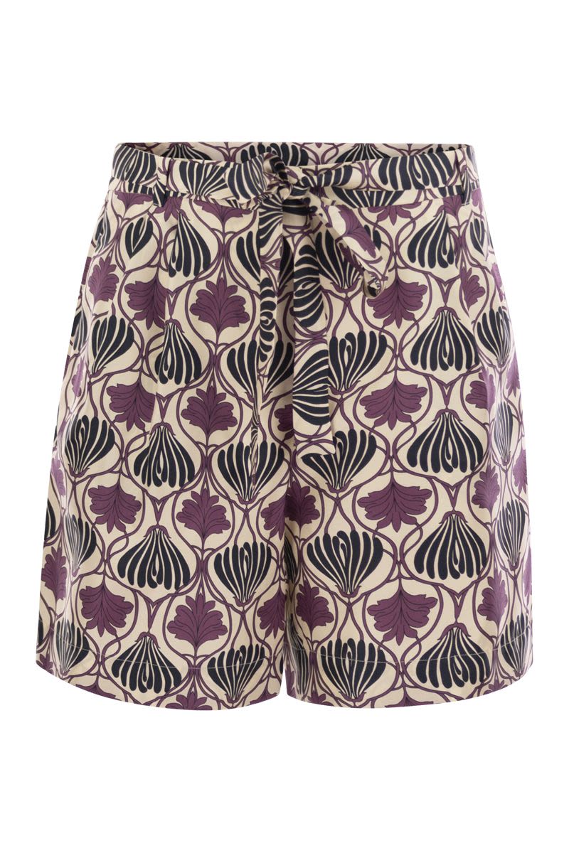 S MAX MARA Fluid Printed Silk Mini Trousers