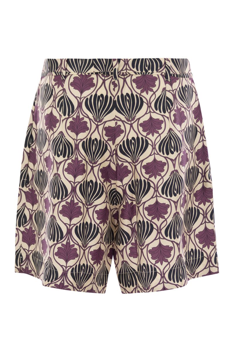 S MAX MARA Fluid Printed Silk Mini Trousers