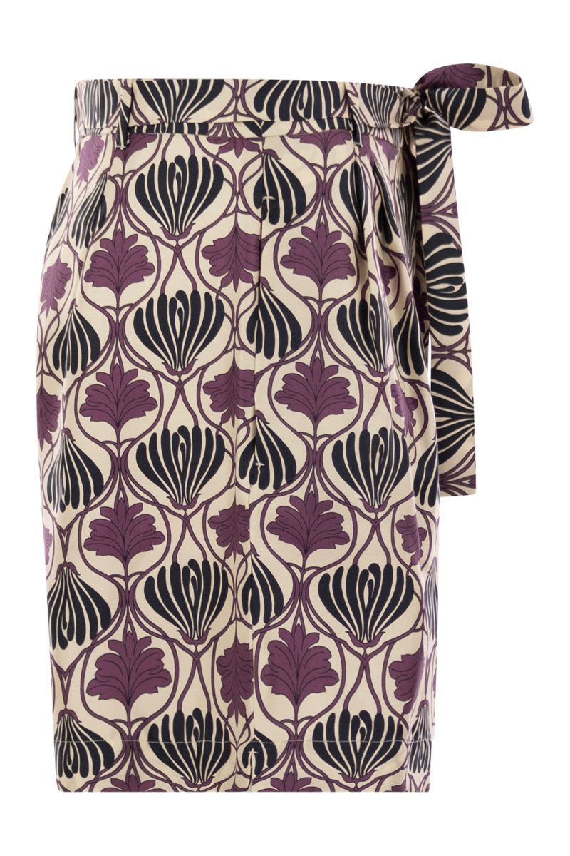 S MAX MARA Fluid Printed Silk Mini Trousers