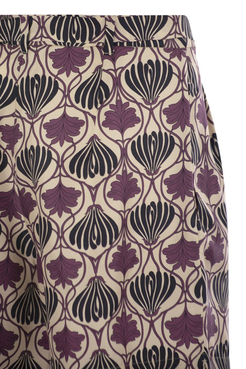 S MAX MARA Fluid Printed Silk Mini Trousers