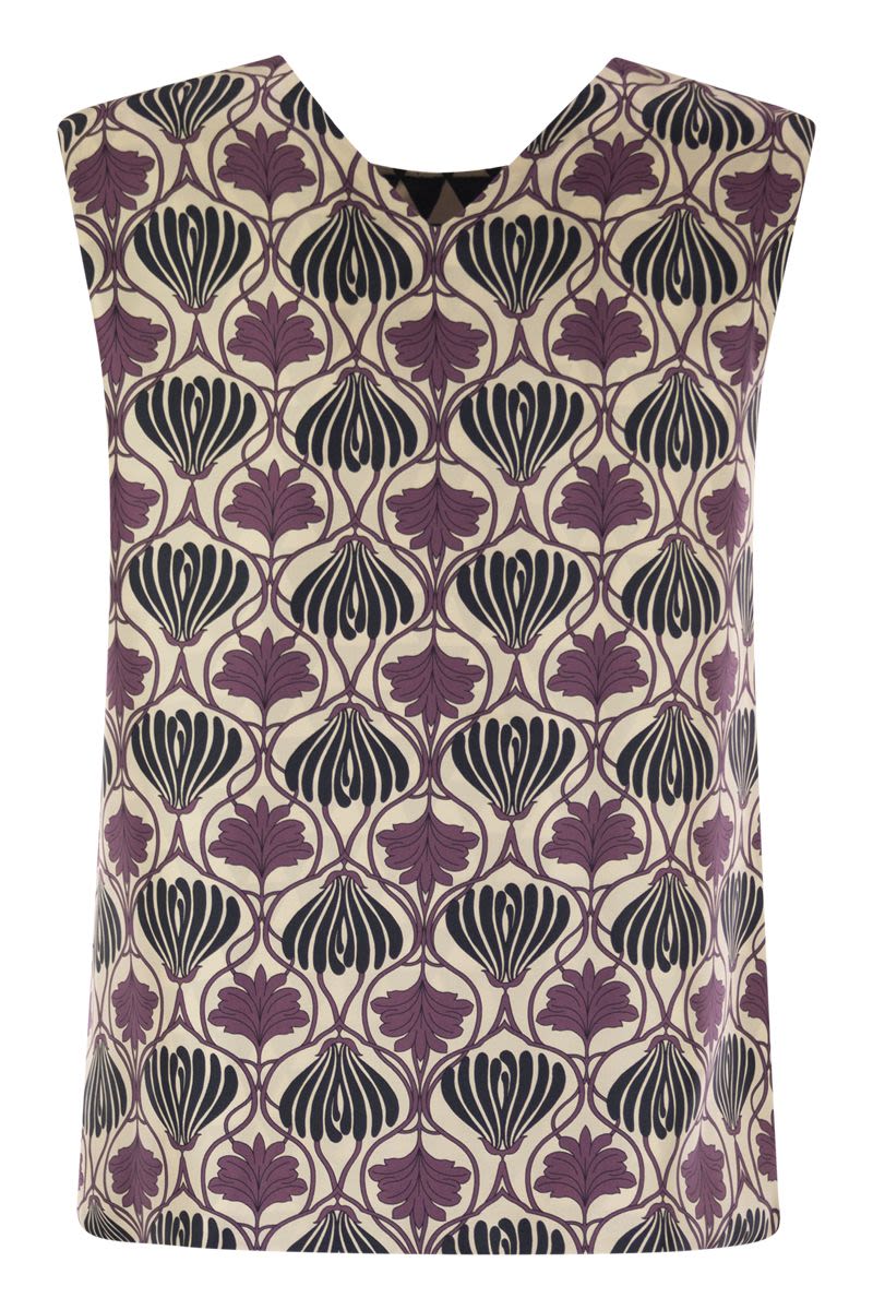 S MAX MARA Reversible Printed Silk Top - Mini
