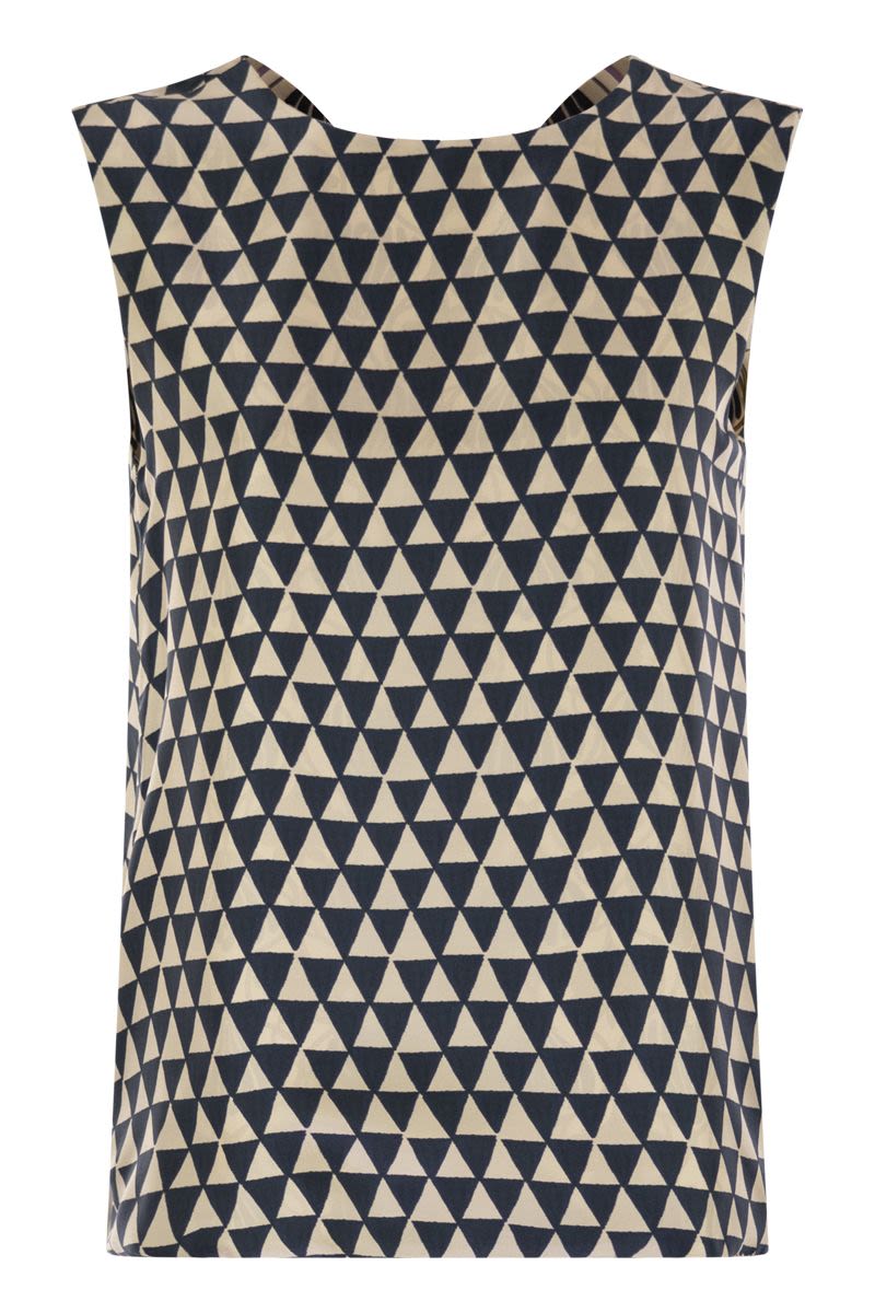 S MAX MARA Reversible Printed Silk Top - FW25 Edition