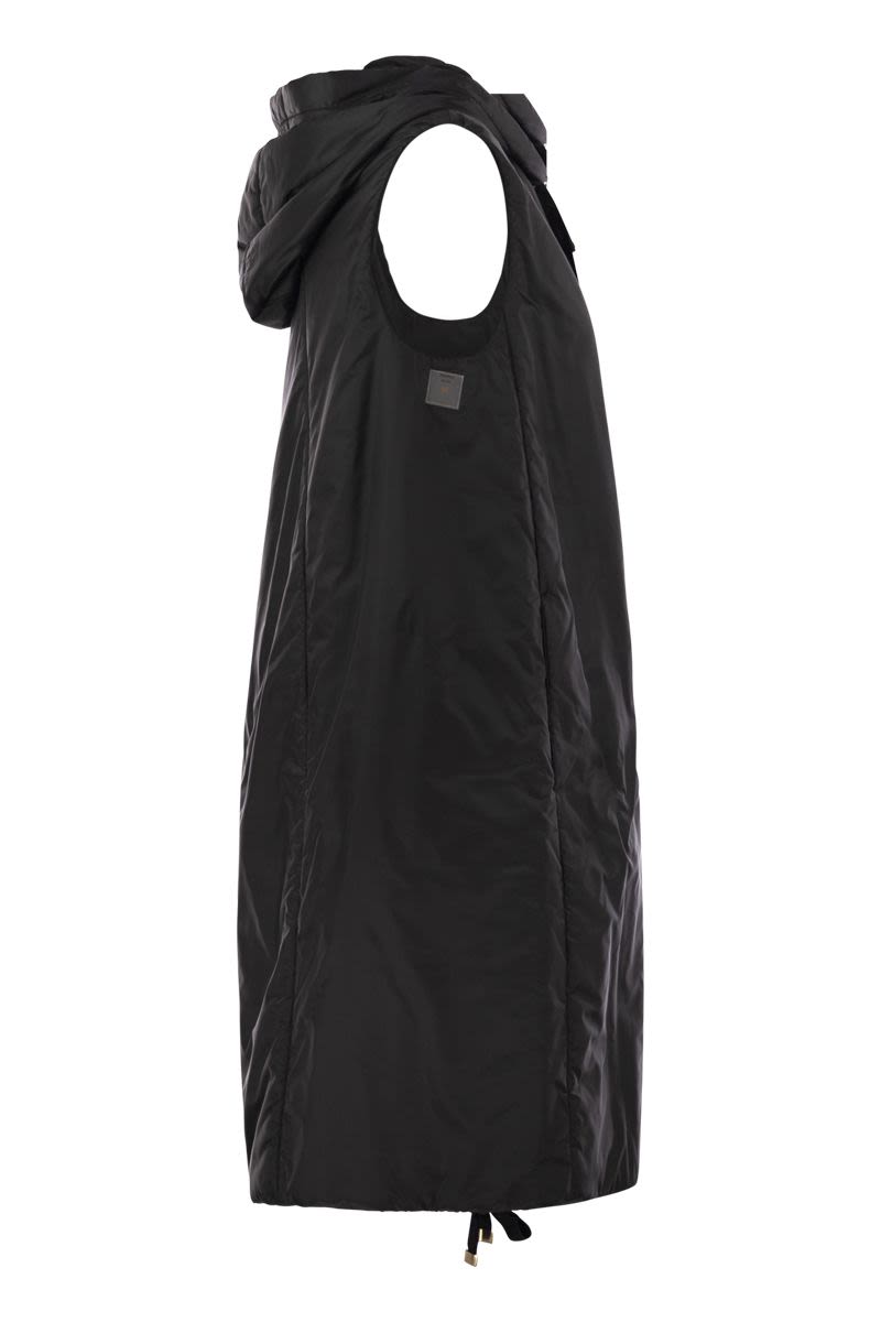 MAX MARA THE CUBE Drip-Proof Canvas Waistcoat with Hood
