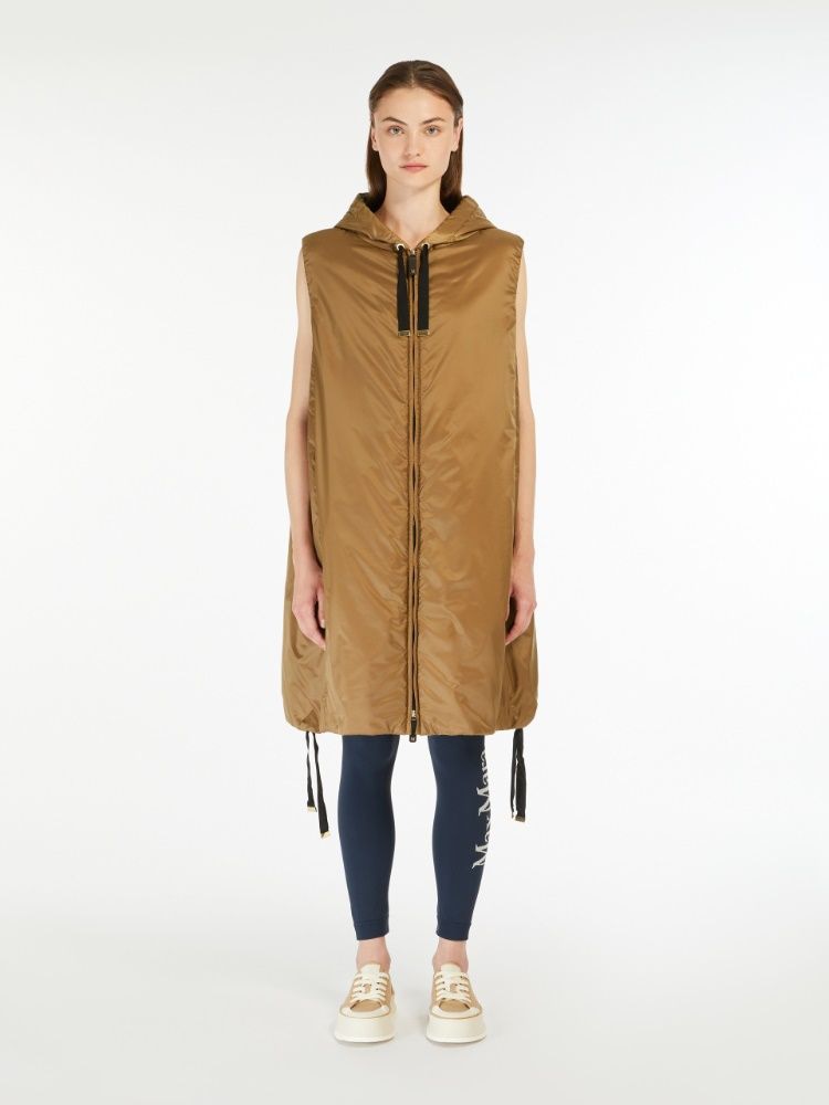 MAX MARA THE CUBE Drip-Proof Canvas Midi Waistcoat with Hood
