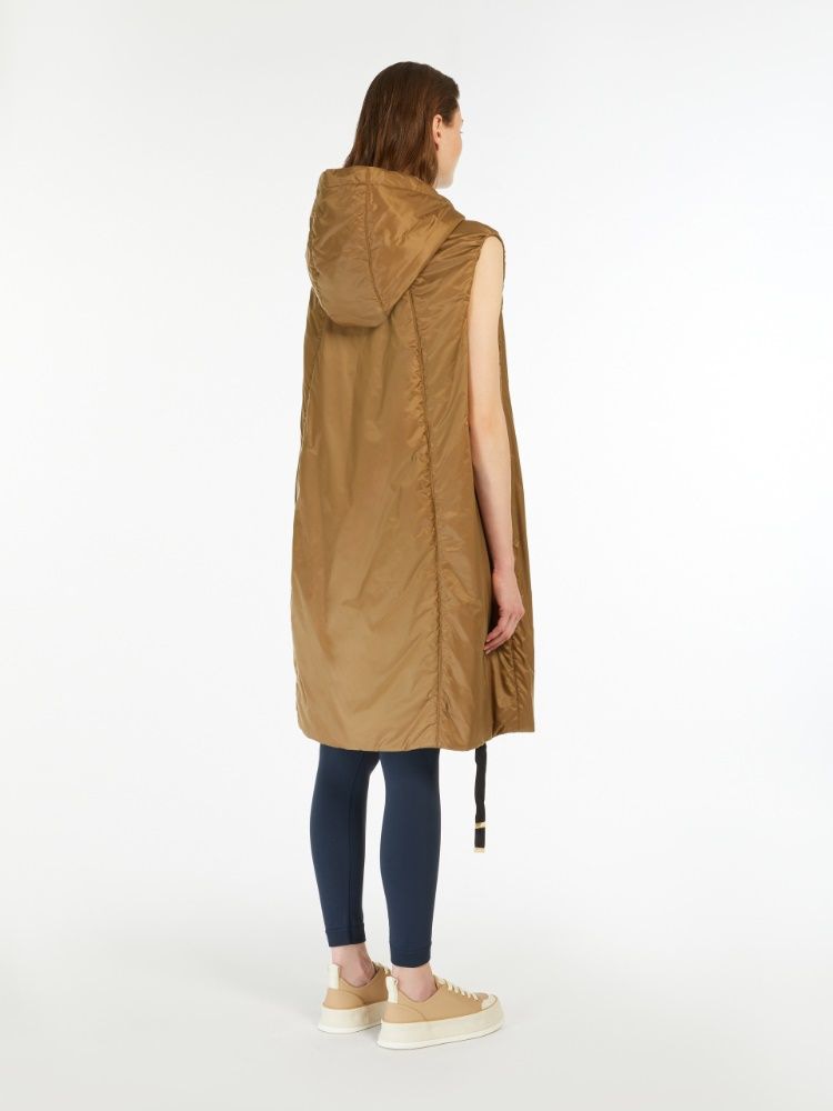 MAX MARA THE CUBE Drip-Proof Canvas Midi Waistcoat with Hood
