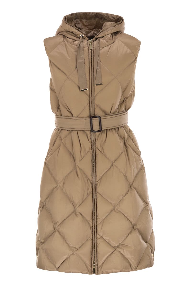 MAX MARA THE CUBE Midi Padded Waistcoat with Removable Belt