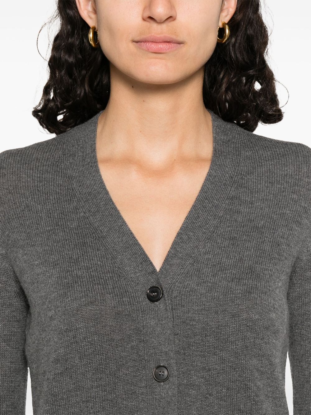 S MAX MARA Relaxed Fit Wool Cardigan with V-Neck - Size M