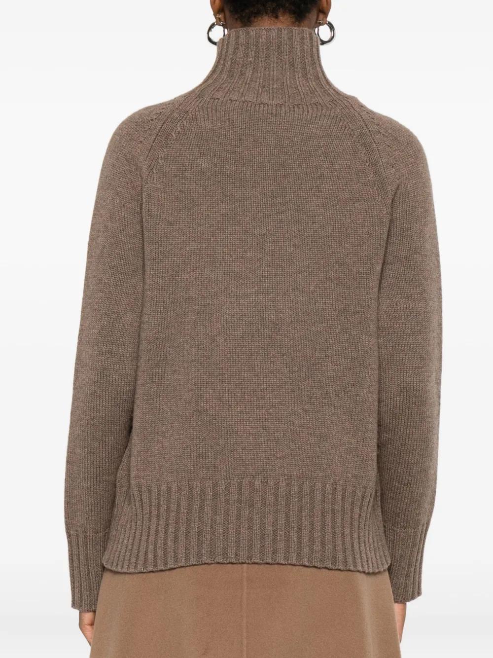 S MAX MARA Turtleneck Sweater in Wool and Cashmere Yarn - Boxy Fit