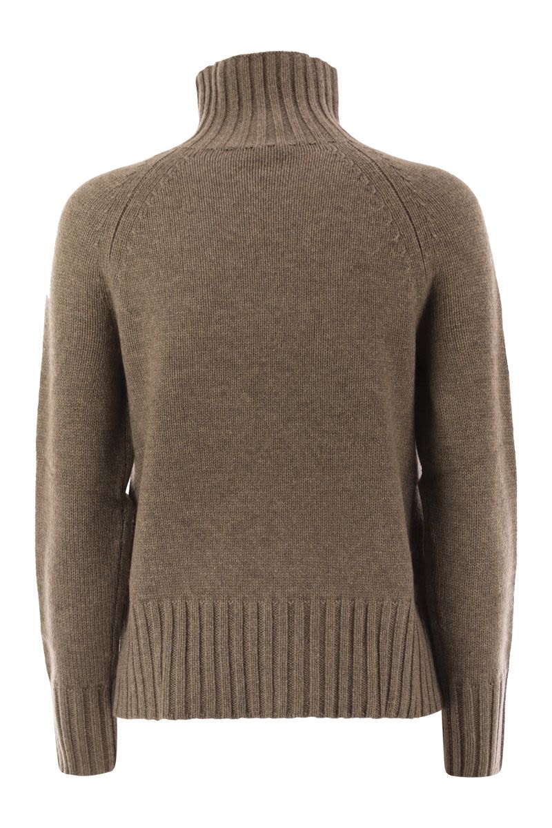 S MAX MARA Women's Turtleneck Sweater in Wool and Cashmere Yarn