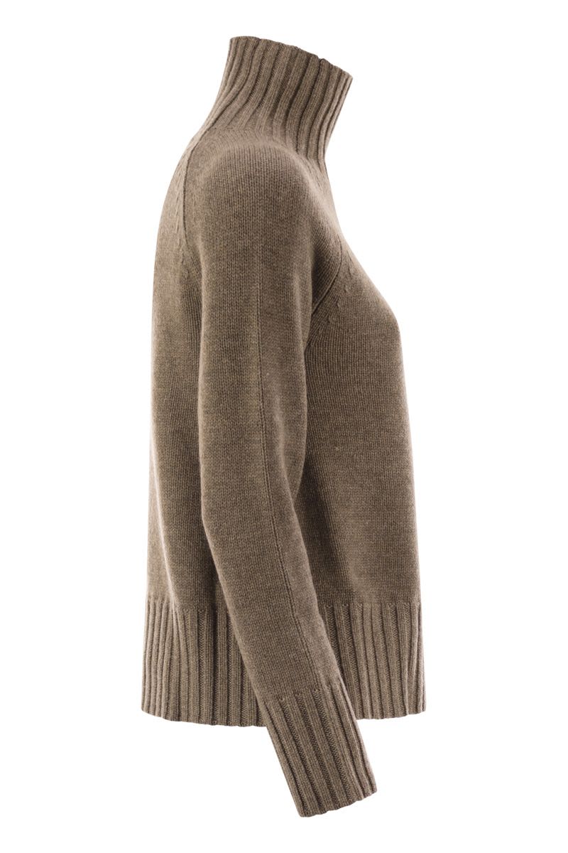 S MAX MARA Women's Turtleneck Sweater in Wool and Cashmere Yarn