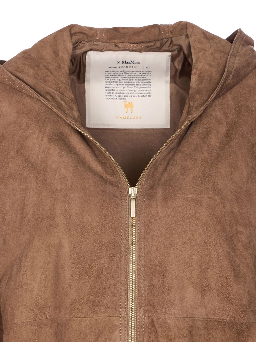 S MAX MARA Women's Suede Jacket with Hood