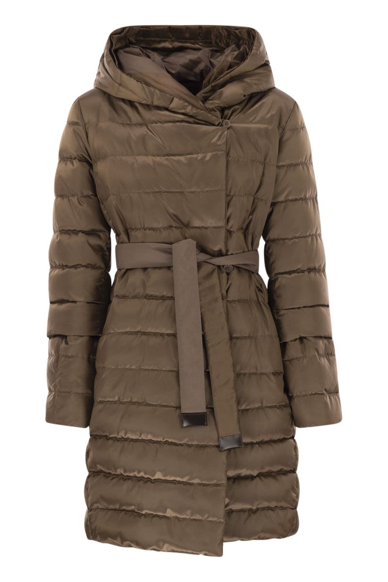 MAX MARA THE CUBE Reversible Midi Down Jacket in Water-Repellent Satin