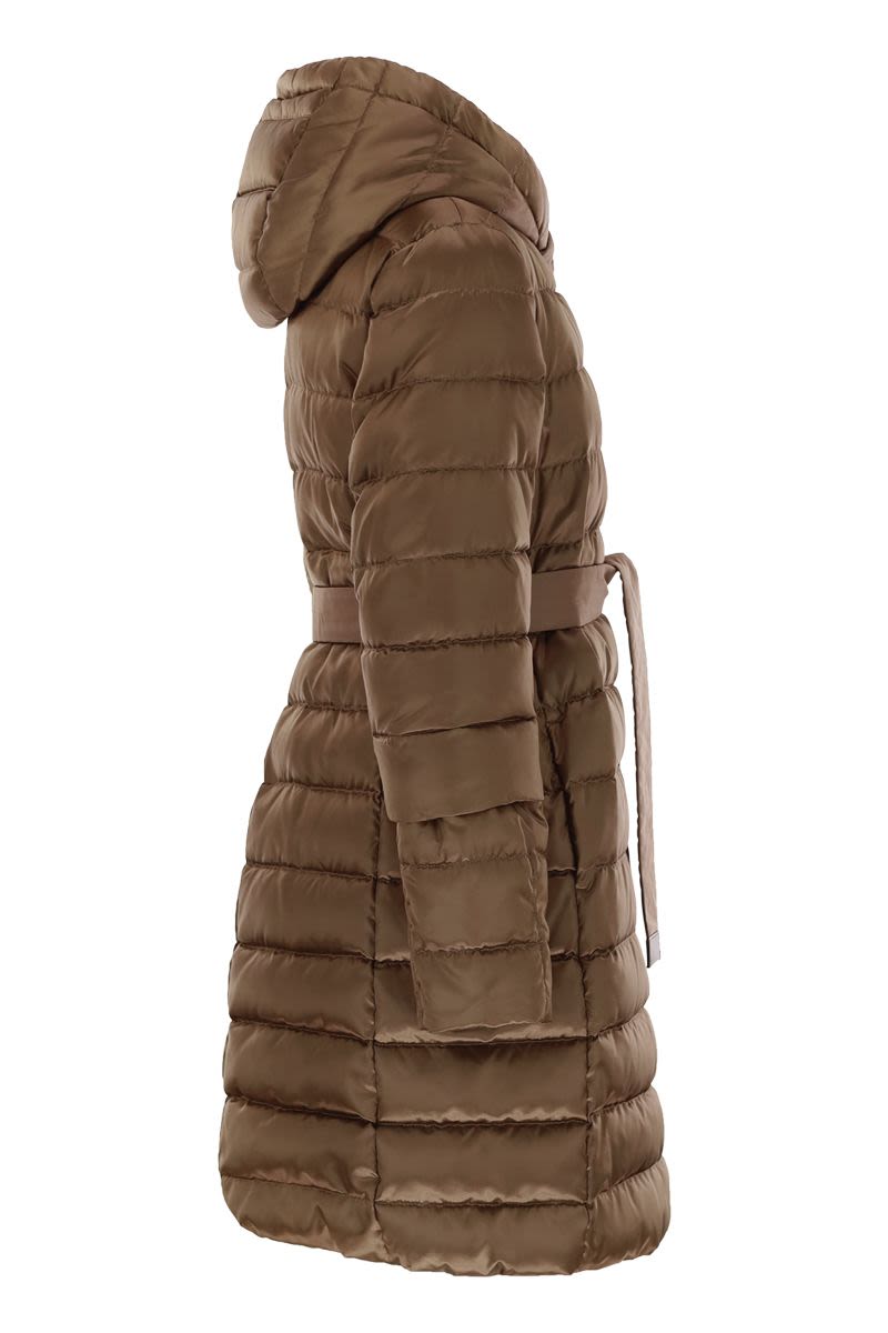 MAX MARA THE CUBE Reversible Midi Down Jacket in Water-Repellent Satin